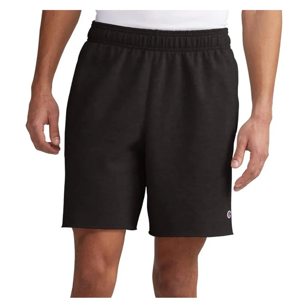 Champion Mens Powerblend 7-Inch Shorts‎ Black Gym Athletic Drawstring Small